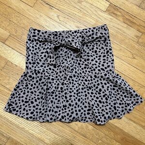 Leopard Print Mini Skirt with Bow Detail